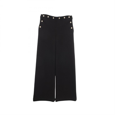 CHANEL COCO Mark button Pants #38 P76230V67500 cotton Black Used Women