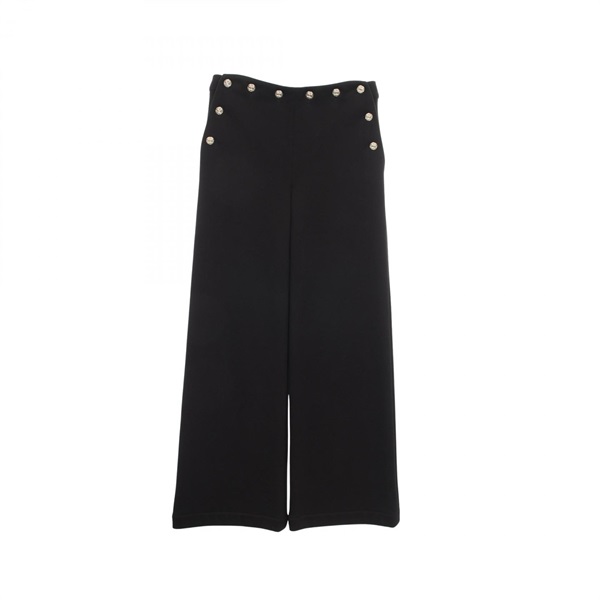 CHANEL COCO Mark button Pants #38 P76230V67500 cotton Black Used Women