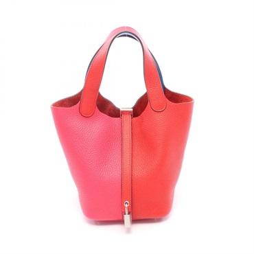 HERMES Picotin Lock Casaque  II PM Tote Handbag Clemence leather Pink Red Blue Z