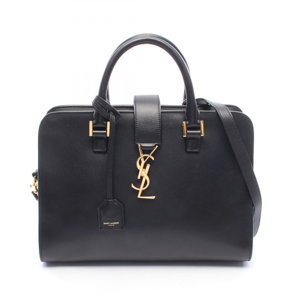 SAINT LAURENT PARIS Monogram Cabas Crossbody Handbag 357395 leather Black Used