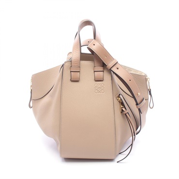LOEWE HAMMOCK SMALL Shoulder Handbag leather Beige Brown Used Women