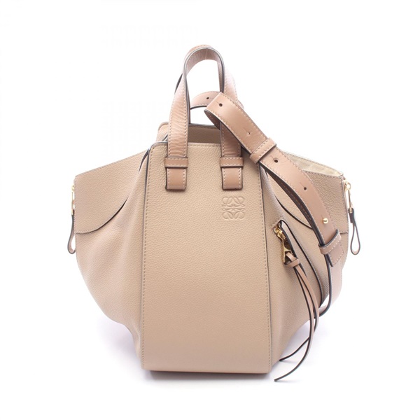 LOEWE HAMMOCK SMALL Shoulder Handbag leather Beige Brown Used Women