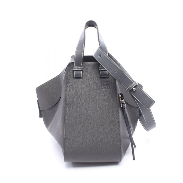 LOEWE HAMMOCK MEDIUM Shoulder Handbag leather Gray Used Women