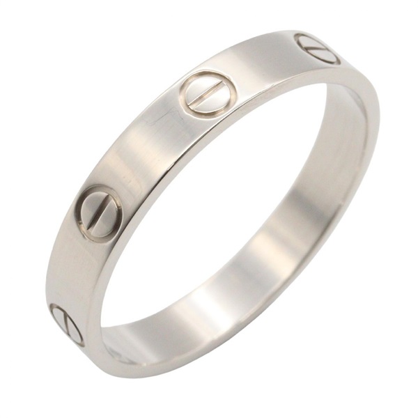 CARTIER Mini Love Ring 18KWG White Gold Used unisex US size 9 #60