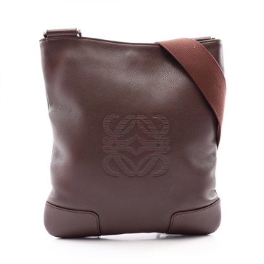 LOEWE Anagram Shoulder Crossbody Bag leather Brown Used Women