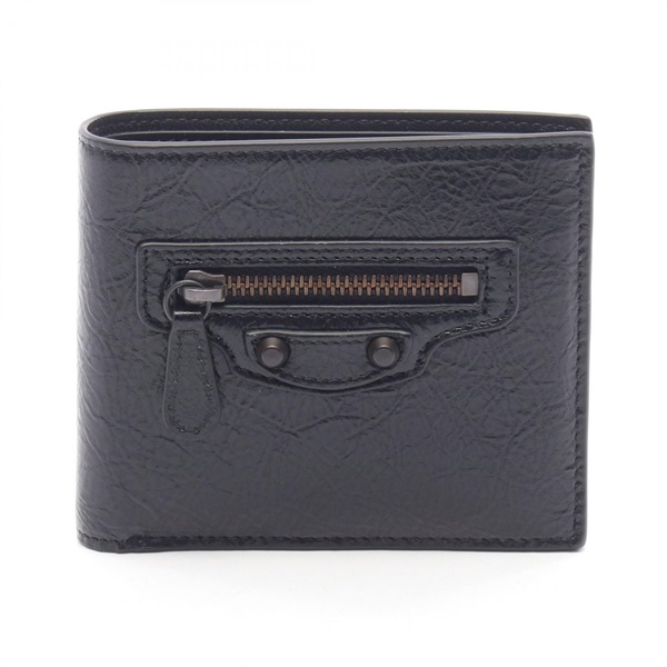 BALENCIAGA Le City Square Bi-fold wallet 8726672ABFY1000 leather Black Preonwed