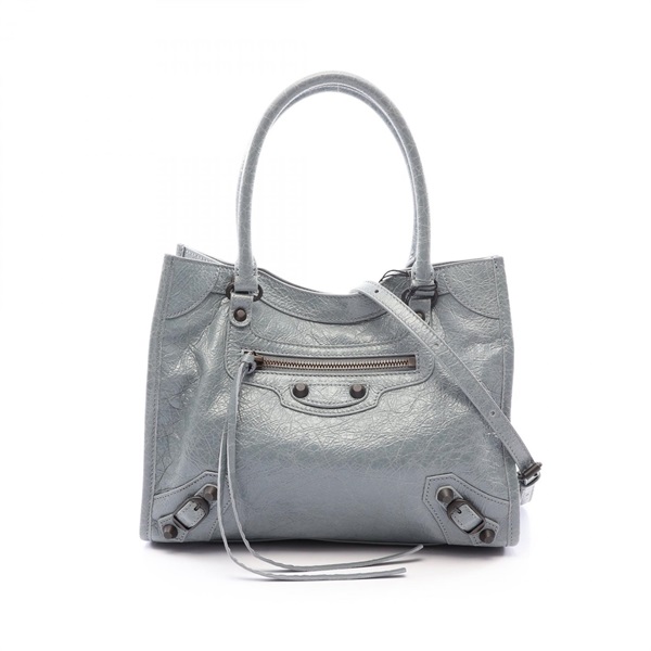 BALENCIAGA Le City Mini Shoulder Tote Bag 8753662ABEK4751 leather Gray Preowned