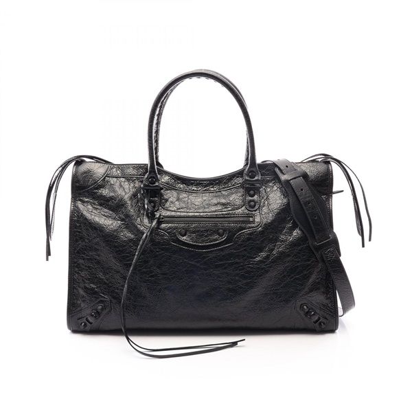 BALENCIAGA Le City L Shoulder Tote Bag 8657652ACME1000 leather Black Preowned