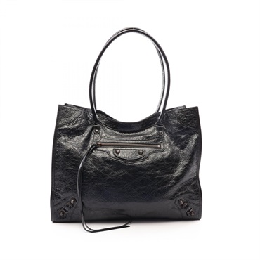BALENCIAGA Le City M Shoulder Tote Bag 8518182ABEK1000 leather Black Preowned
