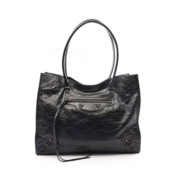 BALENCIAGA Le City M Shoulder Tote Bag 8518182ABEK1000 leather Black Preowned