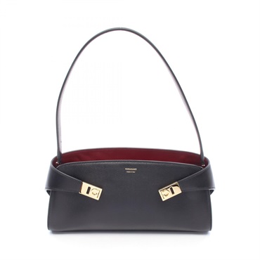 Salvatore Ferragamo HUG Eastwest Shoulder Bag 21A712795208 leather BK Preowned