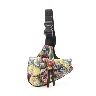 Christian Dior KENNY SCHARF SADDLE Saddle Waist bum bag canvas Yellow used