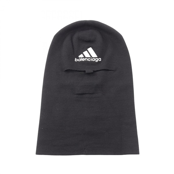 BALENCIAGA  Adidas Balaclava Ski mask Wool Black Used unisex 38x 24 cm