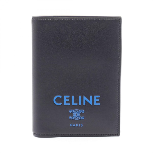 CELINE passport Pass case purse 4M3435712GLK0 leather Black Blue Preowned mens