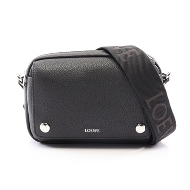 LOEWE Pebble Small Messenger Shoulder Bag BANBPCBX041100 leather Black Preowned