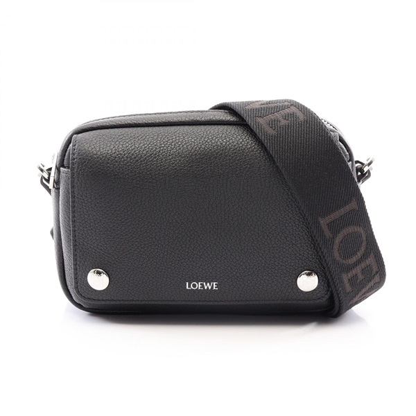 LOEWE Pebble Small Messenger Shoulder Bag BANBPCBX041100 leather Black Preowned
