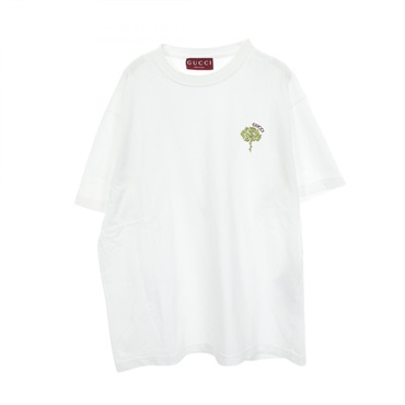 GUCCI Embroidery Short sleeve T-shirt 796395 cotton White Used mens size L