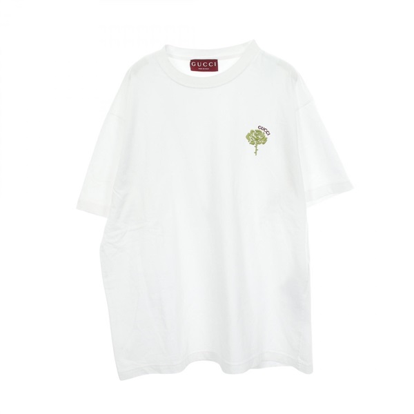GUCCI Embroidery Short sleeve T-shirt 796395 cotton White Used mens size L