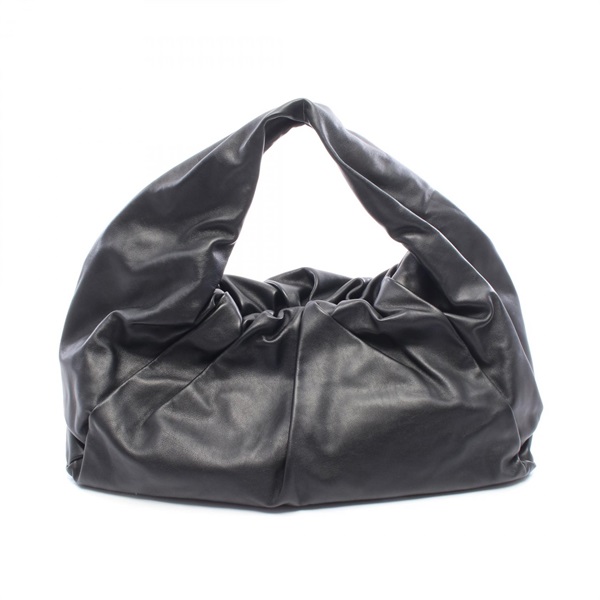 BOTTEGA VENETA The Shoulder Pouch Large Hand Bag leather Black Used Women