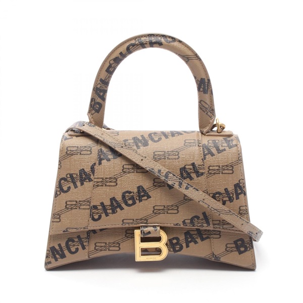 BALENCIAGA Hourglass Small Shoulder Crossbody Handbag 593546 canvas Gray Used