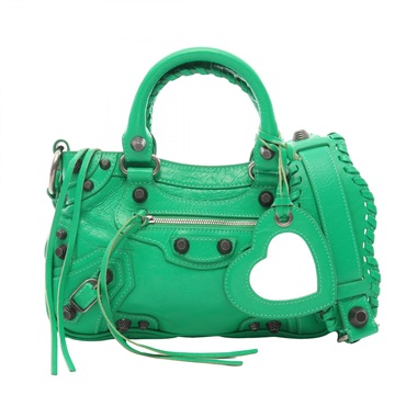 BALENCIAGA Neo Cagol S Shoulder Crossbody Handbag 751523 leather Green Used