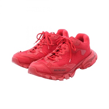 BALENCIAGA TRACK 3 Track Sneakers 700875 leather Fabric Red Used mens size 10