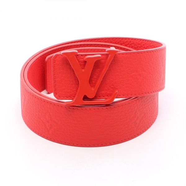 LOUIS VUITTON Ceinture LV Shape Reversible belt MP238 leather Red Used #85/34