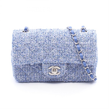 CHANEL Mini Matelasse 20 chain Shoulder crossbody Bag Fabric leather Used SHW