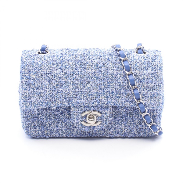 CHANEL Mini Matelasse 20 chain Shoulder crossbody Bag Fabric leather Used SHW