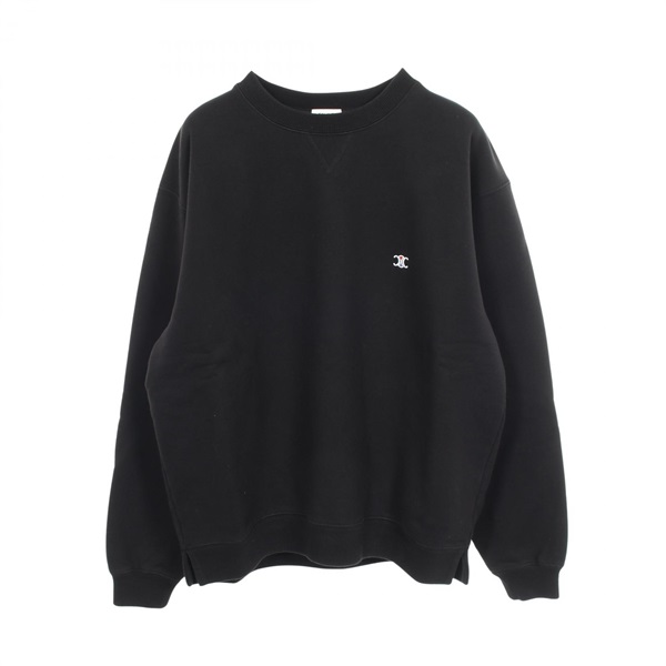 CELINE Triomphe Embroidery Sweatshit RY12I1233GKE7M cotton Black Preowned size M