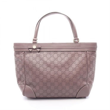 GUCCI Mayfair Guccisshima Tote Handbag 257061 leather Purple Used Women GG