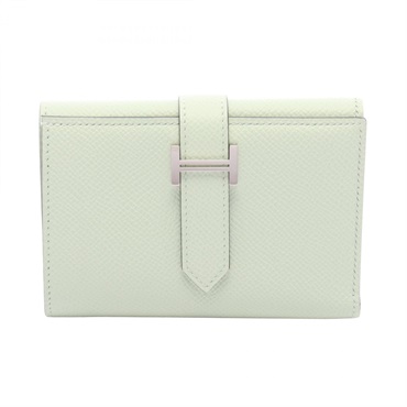 HERMES Bearn Combine Verso Tri-fold wallet purse W 082983CK Epsom Vert Fizz SHW