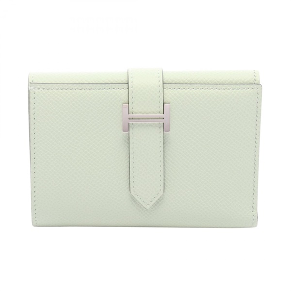 HERMES Bearn Combine Verso Tri-fold wallet purse W 082983CK Epsom Vert Fizz SHW