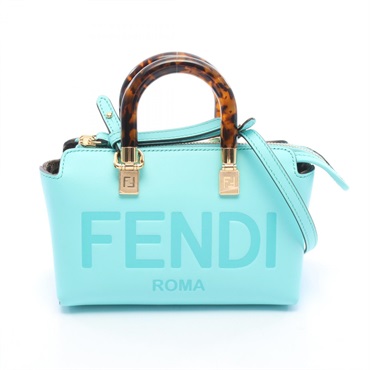 FENDI By the Way Mini Shoulder Crossbody Handbag 8BS067 leather Green Used Women