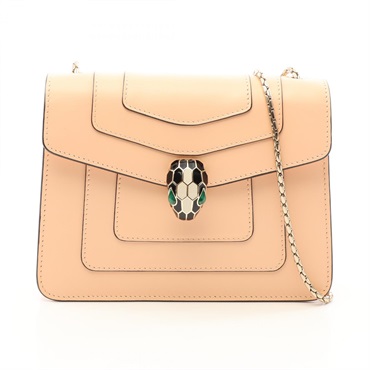 BVLGARI Serpenti Forever chain crossbody Shoulder hand Bag leather Pink Used