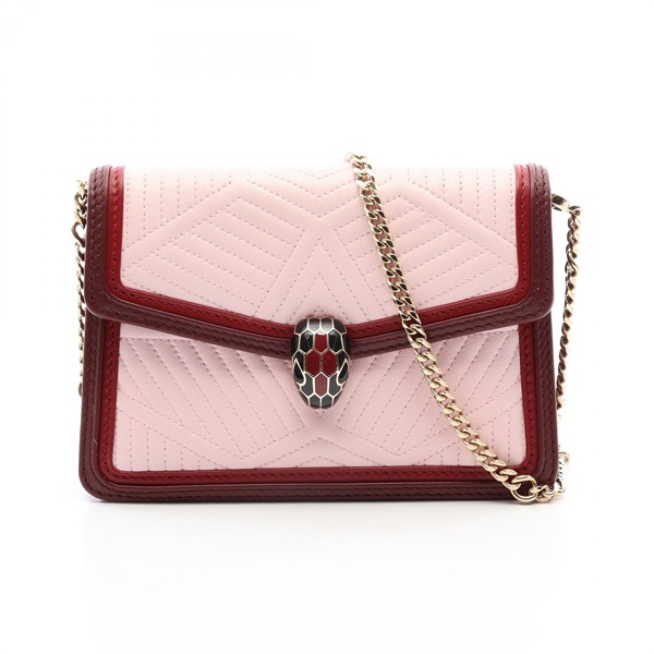 BVLGARI Serpenti Diamond Blast Mini chain crossbody Shoulder Bag leather