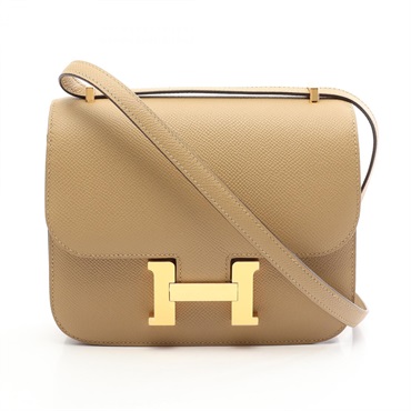 HERMES Constance 3 mini Shoulder hand Bag K Epsom leather Poussiere Used GHW