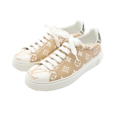 LOUIS VUITTON Timeout Line Monogram Sneakers Canvas Beige Used Women LV size 40