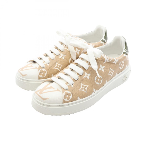 LOUIS VUITTON Timeout Line Monogram Sneakers Canvas Beige Used Women LV size 40