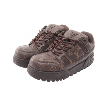 LOUIS VUITTON LV Trainer Maxi Monogram Sneakers leather Brown Used mens #7 1/2