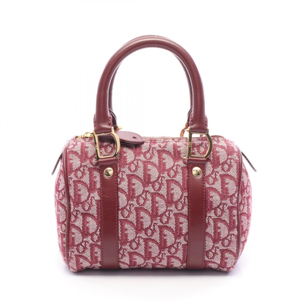 Christian Dior Trotter Tote hand Bag canvas leather Bordeaux beige Used Women
