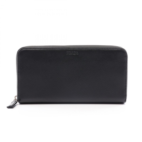 PRADA SAFFIANO 1 Around zip long wallet 2ML317 Saffiano leather Black Used mens