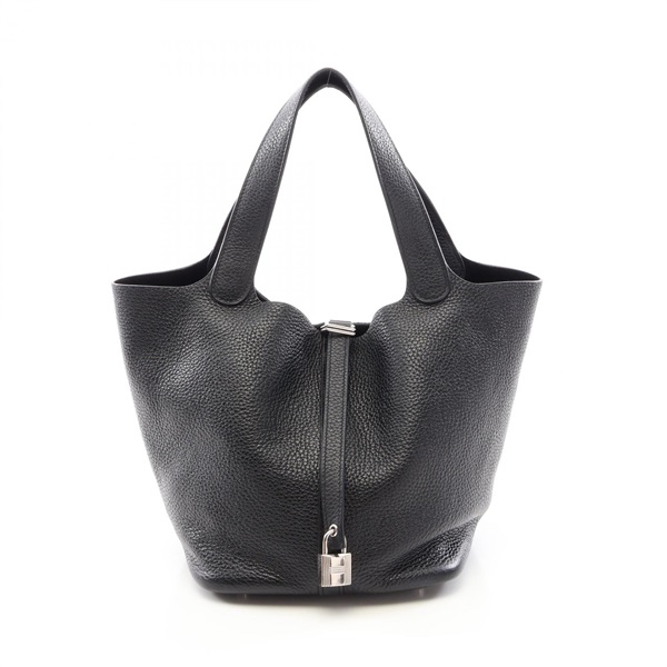 HERMES Picotin Lock MM Tote Handbag Clemence leather Black SHW Used