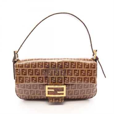 FENDI Mamma bucket Zucca Handbag 26424 PVC coated canvas leather Used Women