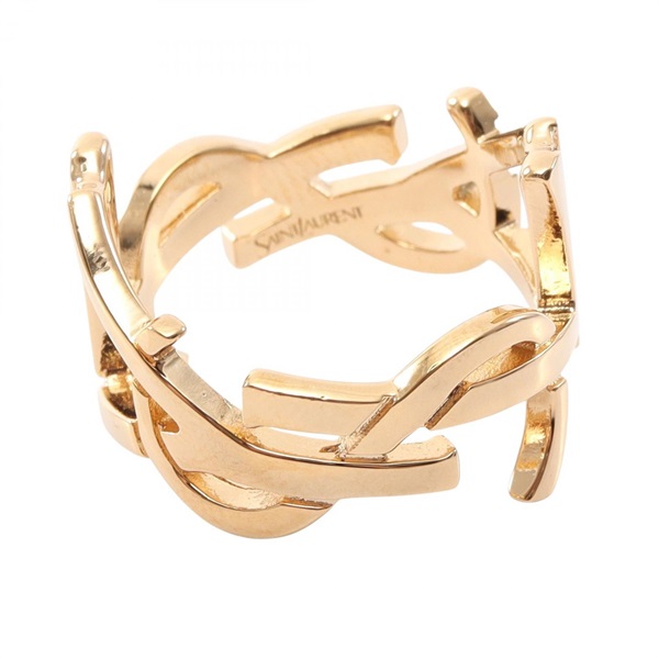 SAINT LAURENT PARIS Cassandra Ring Gold Plated Preowned US size 5.7 women