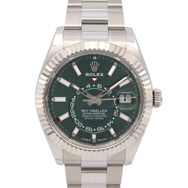 ROLEX Sky-dweller random Wrist Watch Automatic 18KWG White Gold SS Used mens