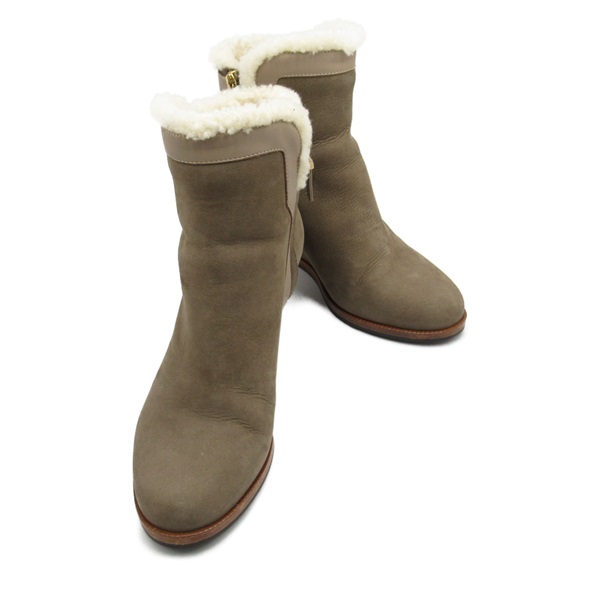 FENDI boots Suede Gray Used Women #37