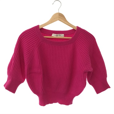 Dior Knit short sleeves sweater Cashmere Pink Used Women #36