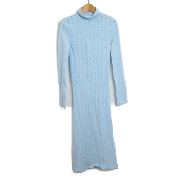 FENDI Long sleeve turtle dress one piece #36 knitwear FDB530AF7Q Nylon Blue Used