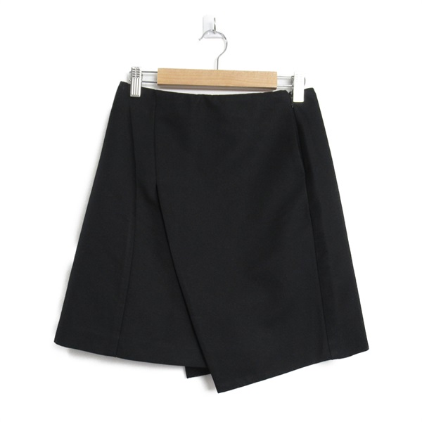 CELINE Mini Skirt #34 2D35 Wool Silk Black Used Women